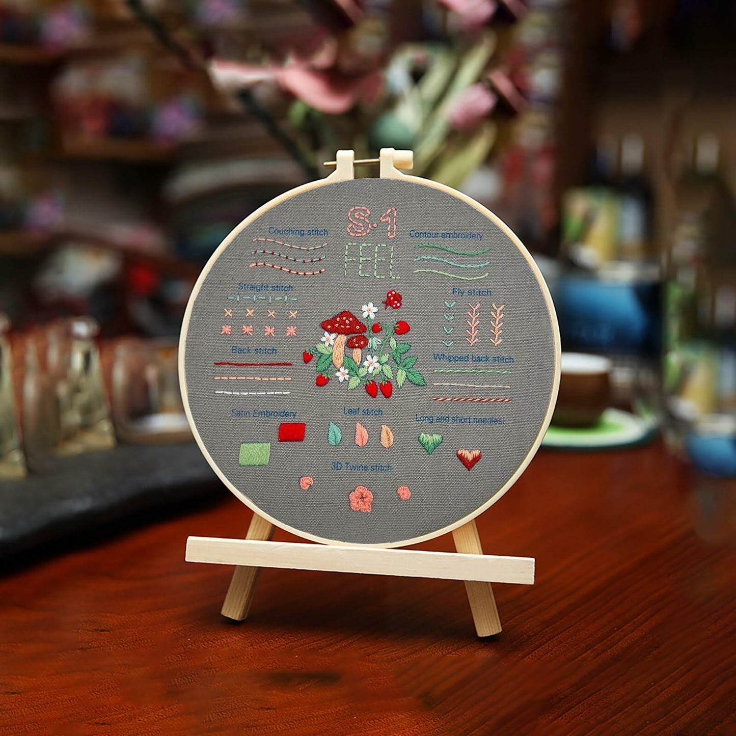 Tophywin 4 Pack Embroidery Kit Floral DIY with Hoop Threads Tools Good times