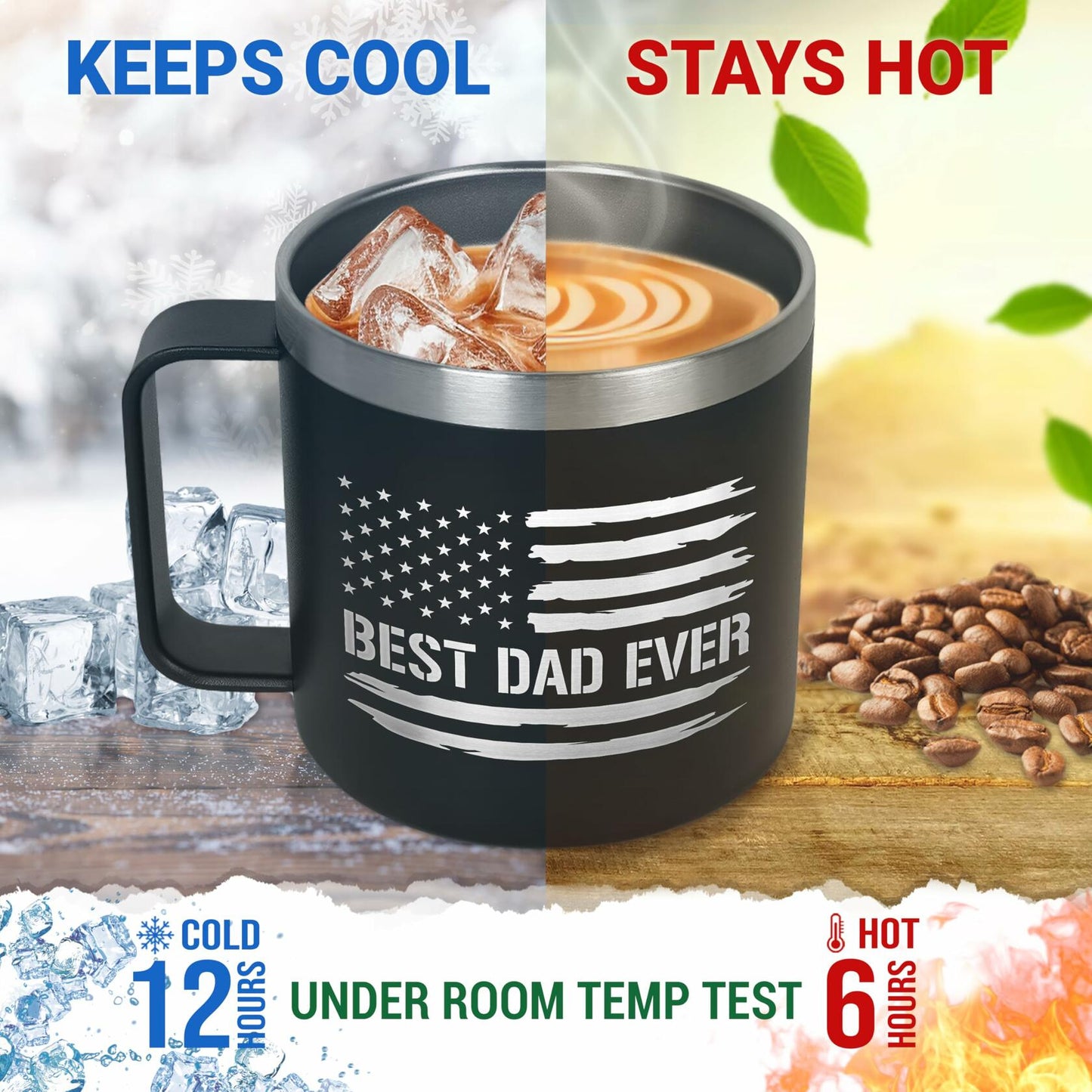 AXIARA 14oz Maroon Stainless Steel Insulated Coffee Mug Retirement Gift