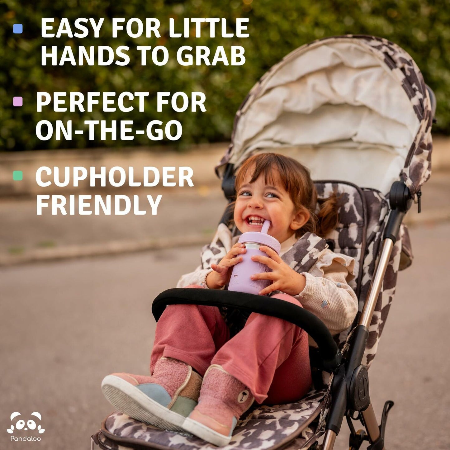 Pandaloo Mason Jar Toddler Cup 8oz Spill-Proof Glass Tumbler 4Pack Blue OPEN BOX