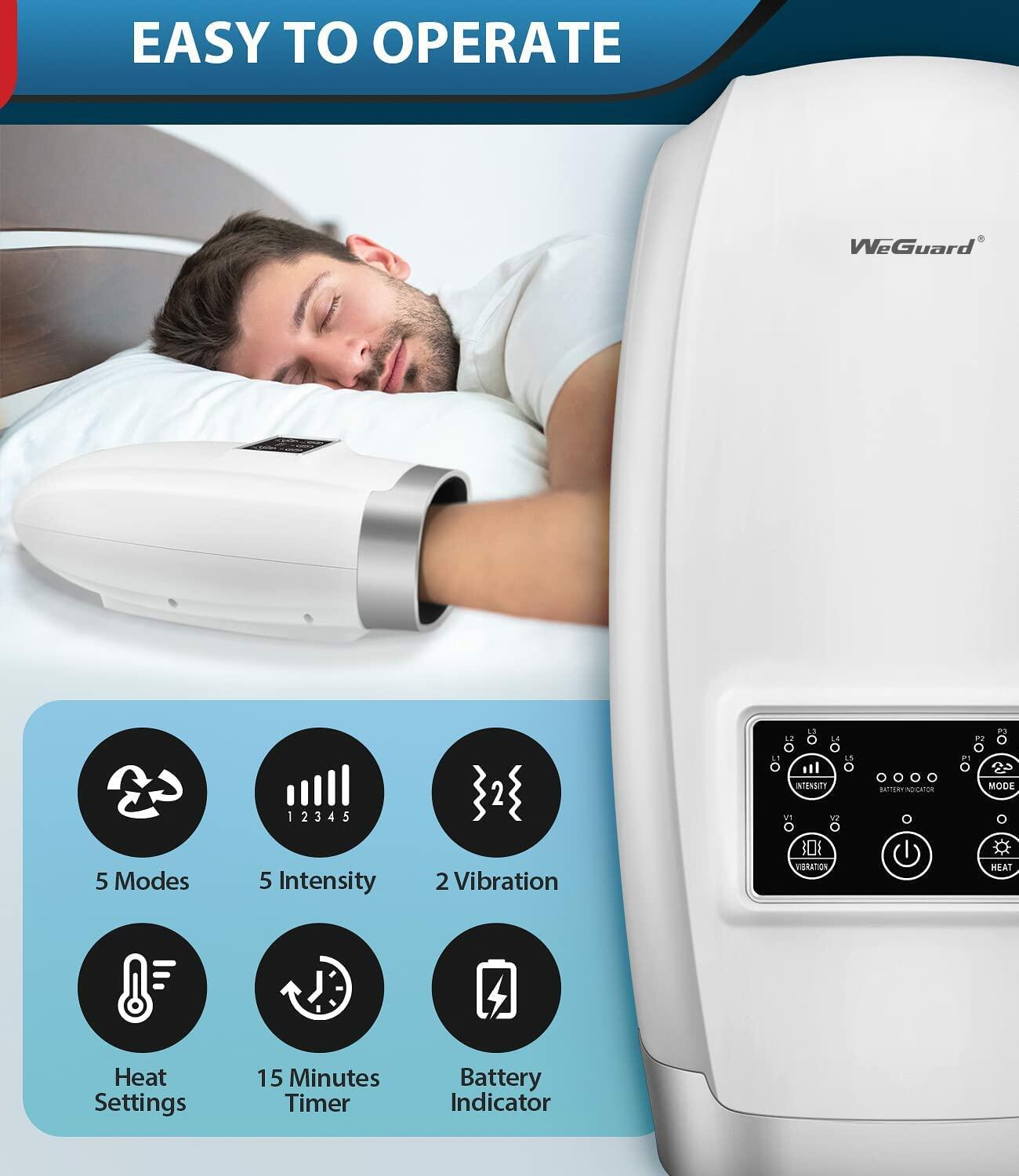WeGuard Hand Massager with Heat 5 Modes Arthritis Pain Relief Compression