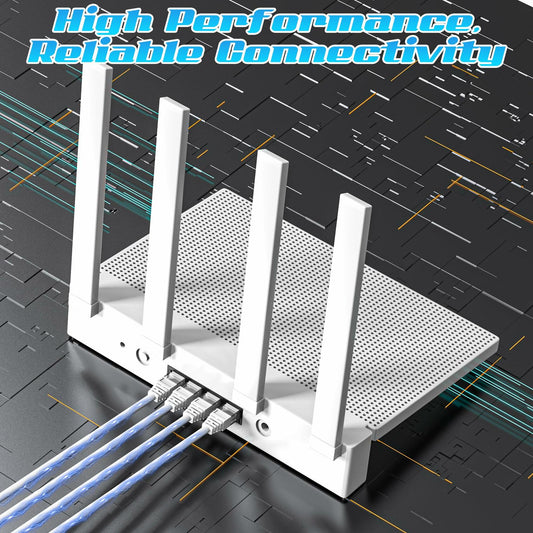 ecjtu 350FT Cat6 Ethernet Cable UTP PoE 24AWG CCA White with 25 Cable Ties