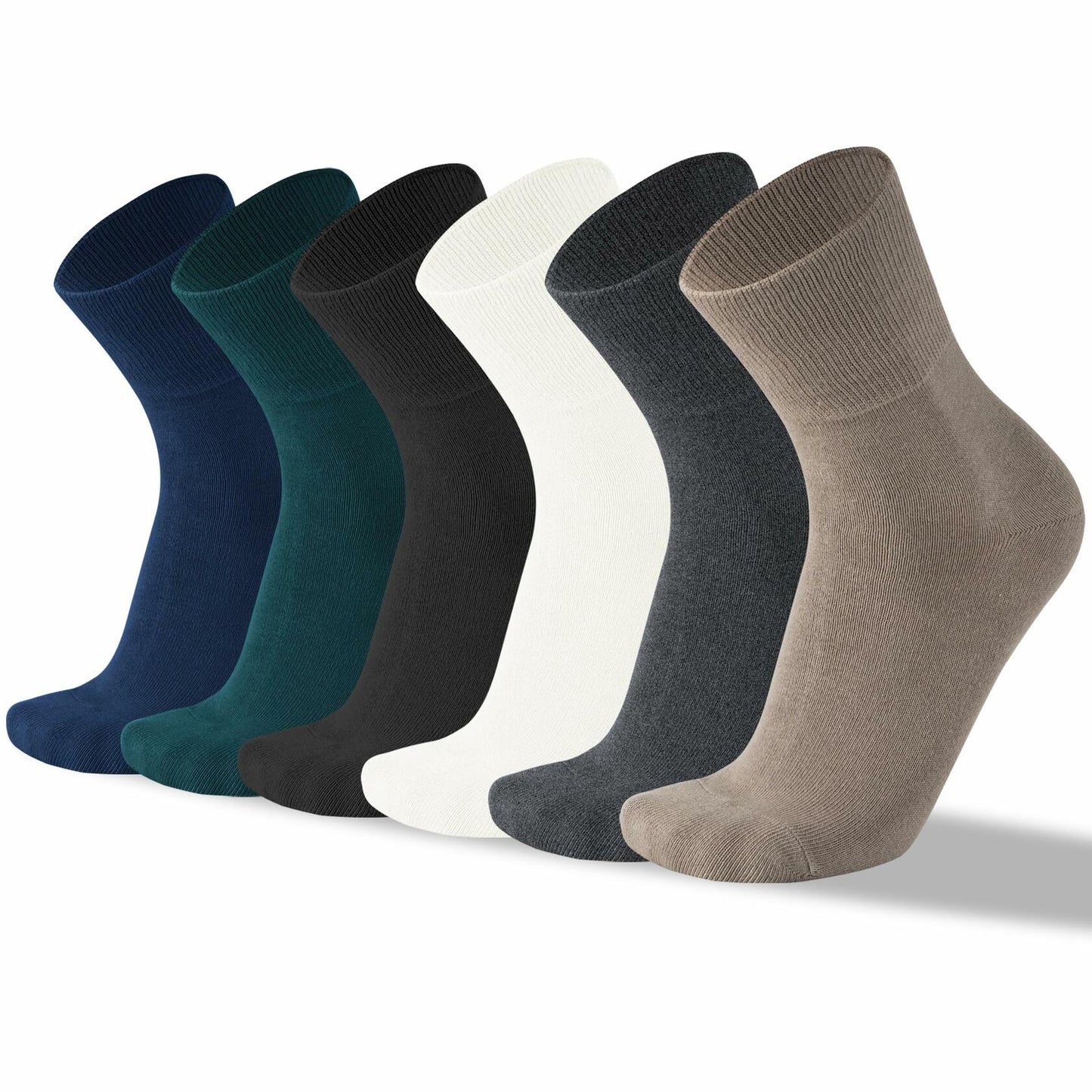 HENNY RUE Men's Cotton Crew & Mid-Crew Socks Casual Mixed Color Size 6-10