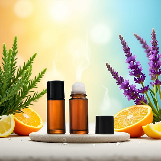 YuanHolumid Brown Glass Essential Oil Roller Bottles 50ml 2Pcs Refillable