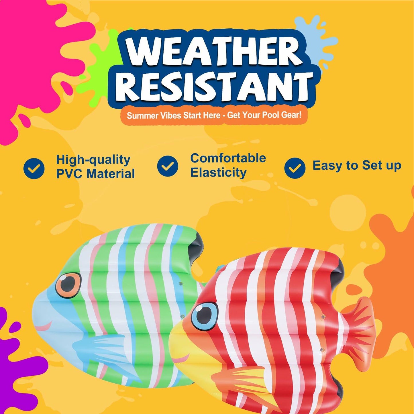 DIMAR GARDEN Inflatable Pool Fish Float Raft 59x47 Green