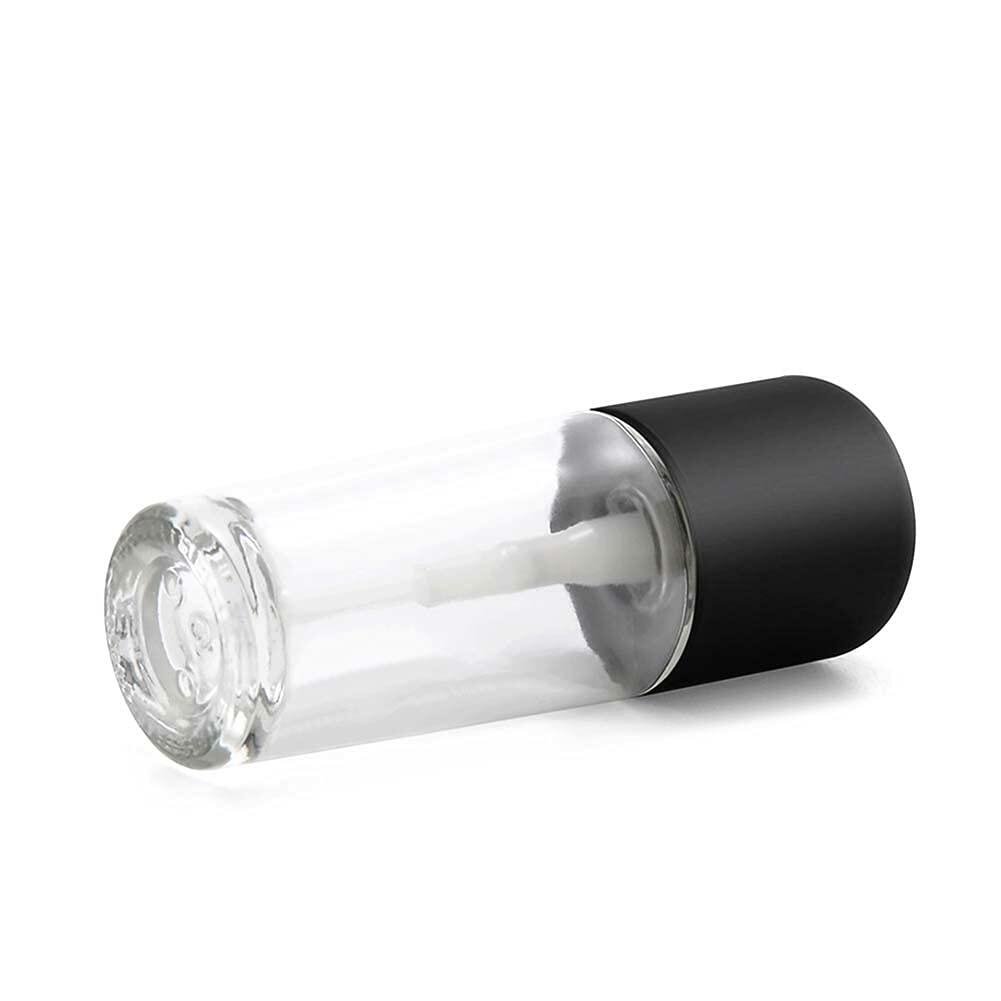 Furnido 4 Pack 30ml Clear Glass Round Essence Lotion Bottles with Pump