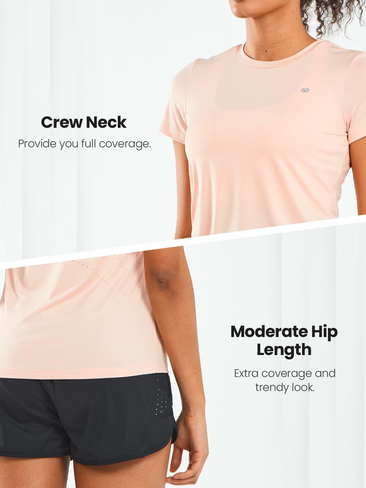 ALLZERO Feel Fit Workout Top Soft Short Sleeve Pink Heather Size L