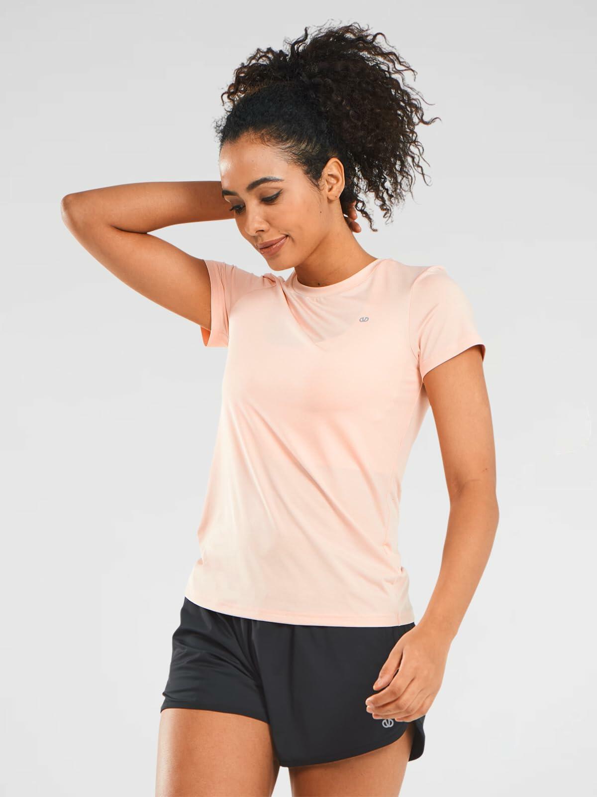 ALLZERO Feel Fit Workout Top Soft Short Sleeve Pink Heather Size L