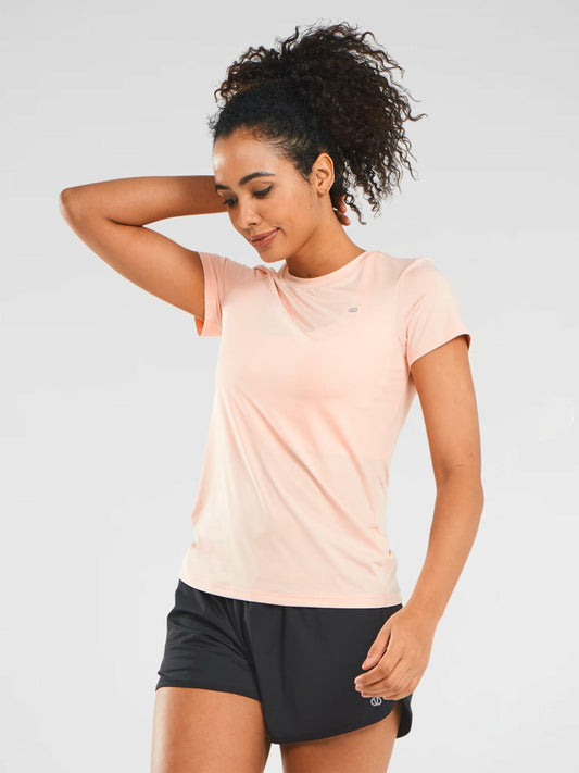 ALLZERO Feel Fit Workout Top Soft Short Sleeve Pink Heather Size L