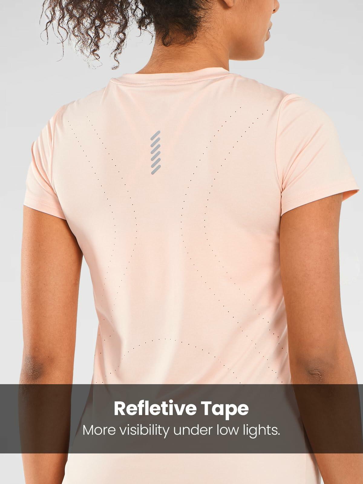 ALLZERO Feel Fit Workout Top Soft Short Sleeve Pink Heather Size L