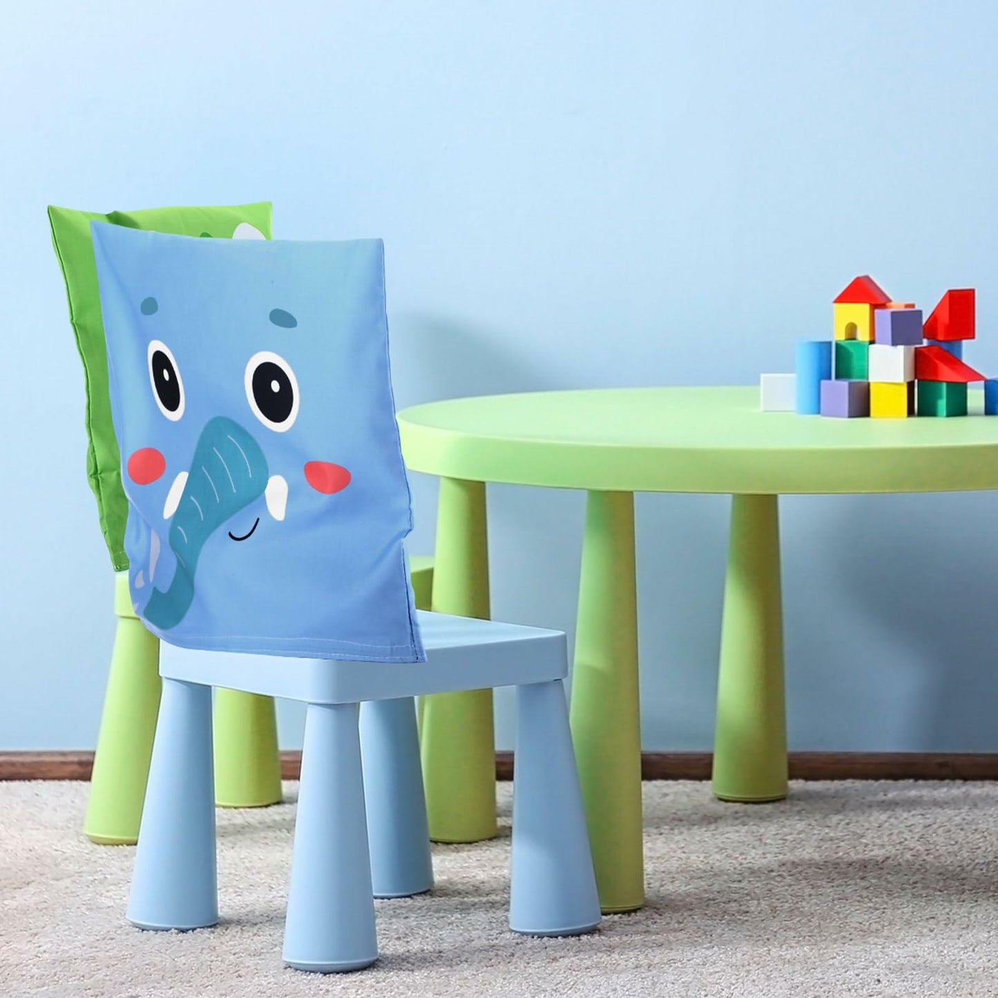 Breling 4 Pcs Animal Chair Covers 15.7x13.8 Inch Elephant Frog Pig Giraffe