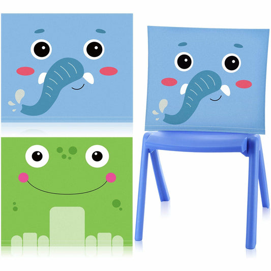 Breling 4 Pcs Animal Chair Covers 15.7x13.8 Inch Elephant Frog Pig Giraffe