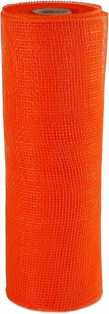 Funactu Mesh Ribbon 10in x 30ft Halloween Metallic Orange Foil Roll