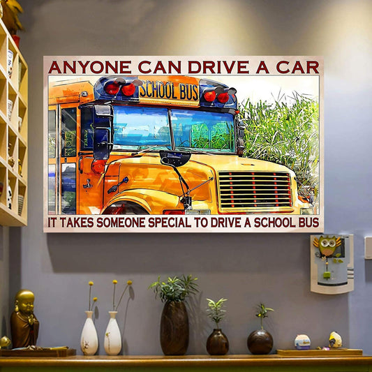 Vintage School Bus Driver Tin Sign Retro Metal Wall Decor Plaque Gift