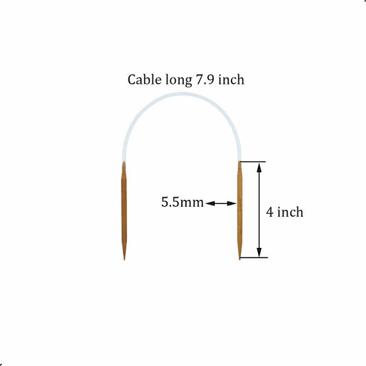 ZUPAYIPA 3Pcs Wooden Circular Knitting Needles 5.5mm US Size 9 16 Inch