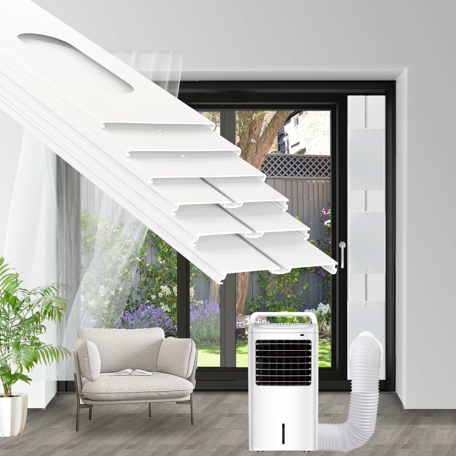 NWESTUN Portable AC Sliding Door Vent Kit 90in Max Length 5.1in Diameter PVC