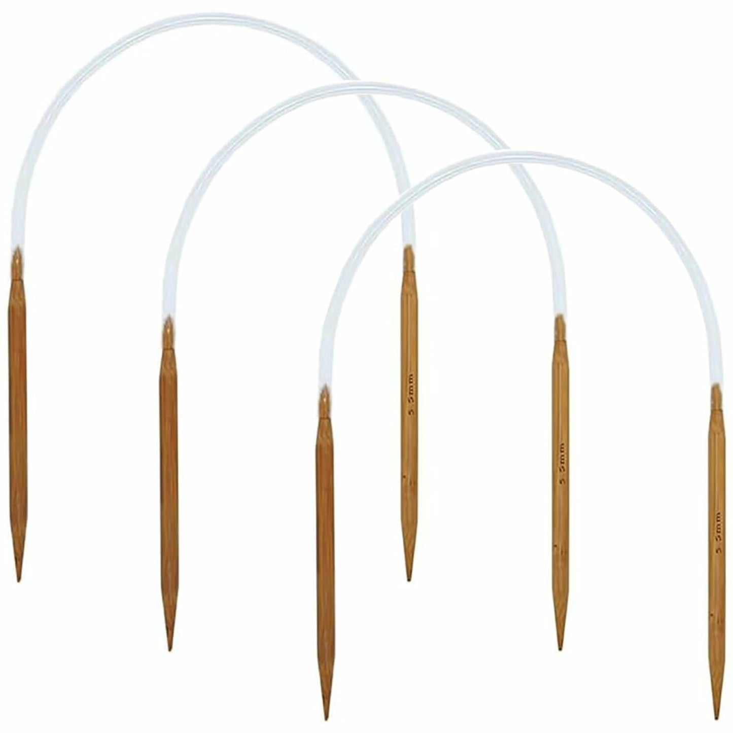 ZUPAYIPA 3Pcs Wooden Circular Knitting Needles 5.5mm US Size 9 16 Inch