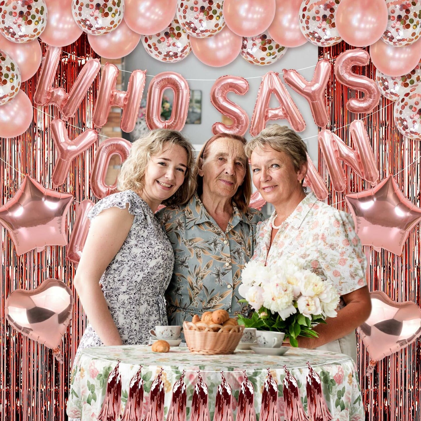 PARLONTY Farewell Party Decorations Balloon Banner Rose Gold Star Rubber