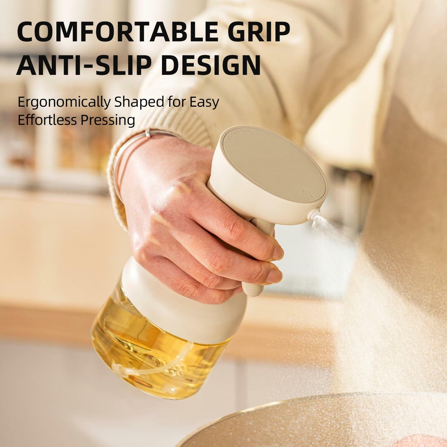 MDZF SWEET HOME Oil Sprayer 280ml Glass Olive Oil Dispenser White