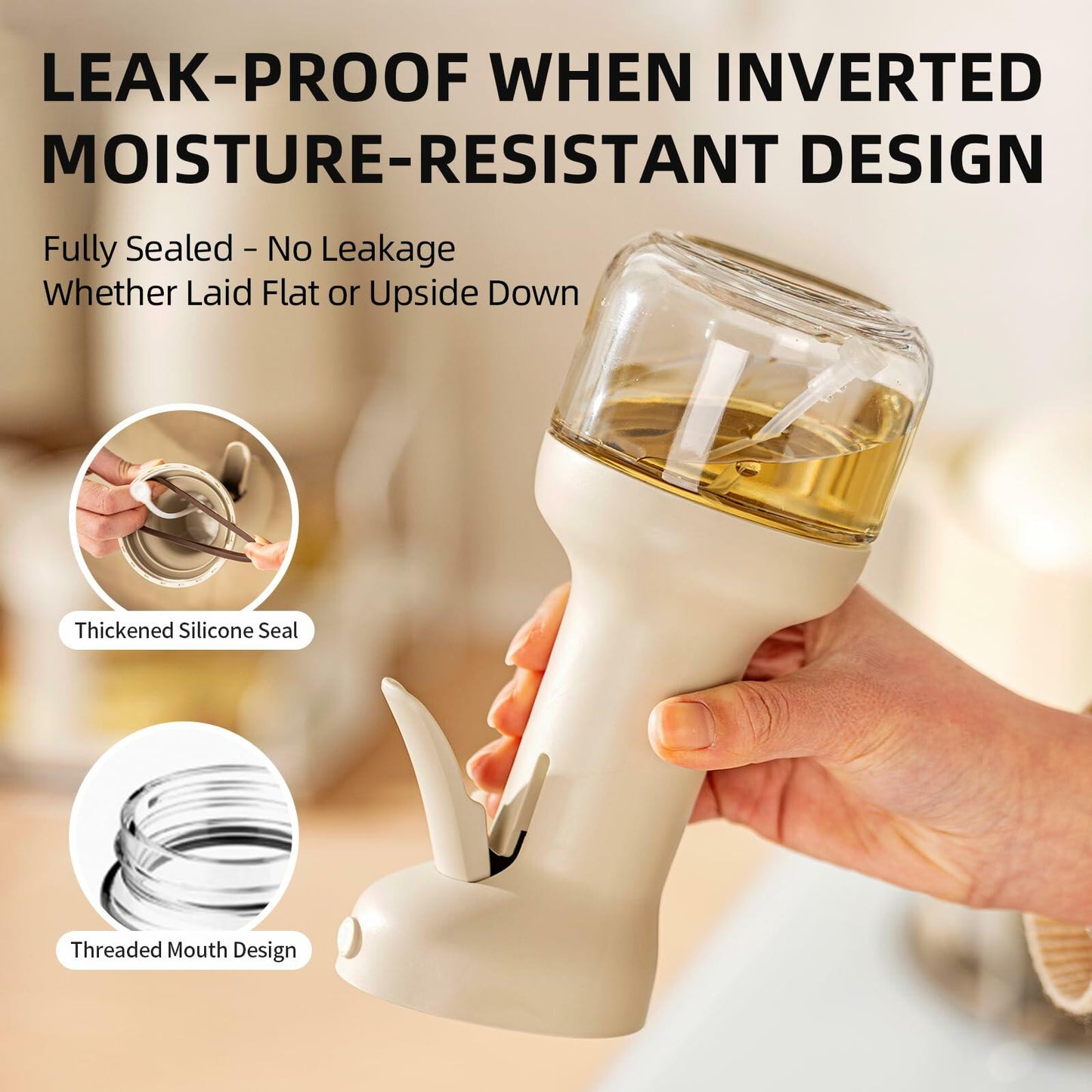 MDZF SWEET HOME Oil Sprayer 280ml Glass Olive Oil Dispenser White