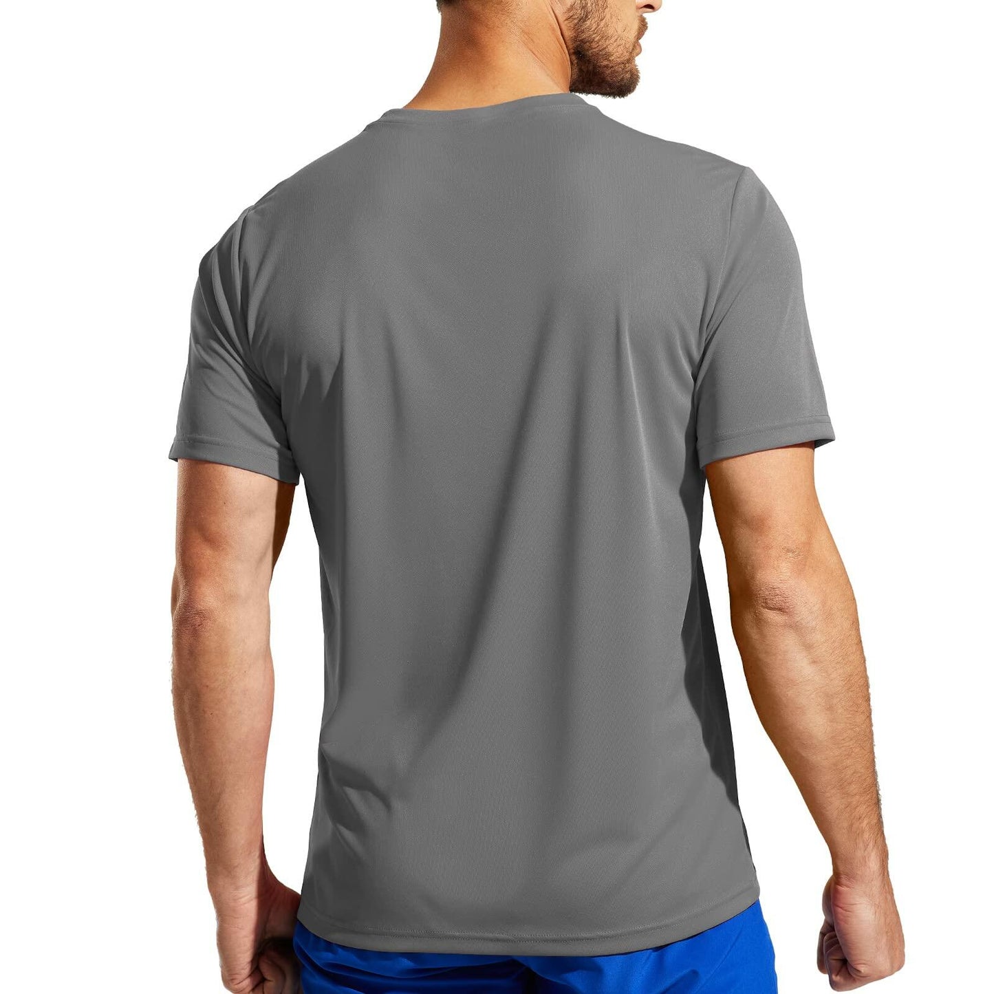 Haimont Men's Quick Dry Athletic Running Shirt UPF 50+ Steel Size L