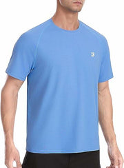 Haimont Men's Quick Dry Athletic Running Shirt UPF 50+ Steel Size L