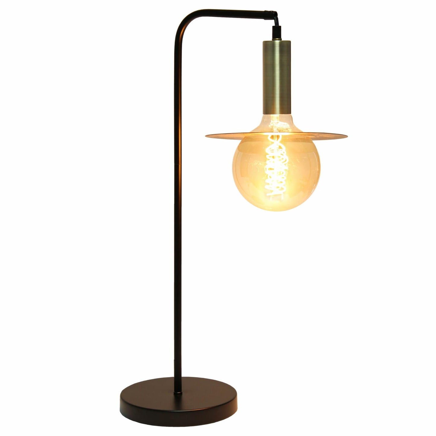 Simple Designs LT1237-BLK 24" Cosmic Glow Orb Table Lamp Black Brass