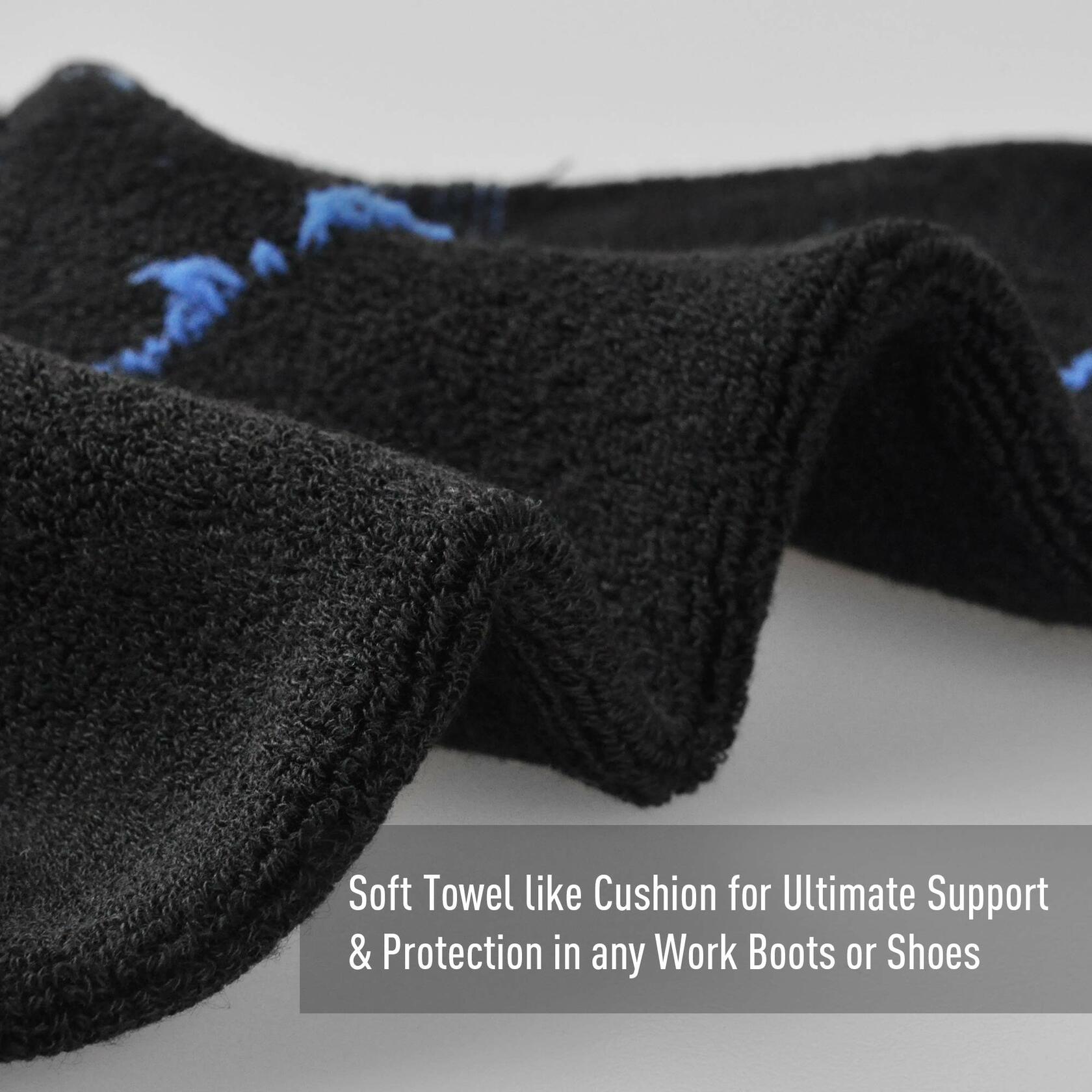 ECOEY Men’s Dry-Tech Work Boot Crew Socks 8 Pairs Black Blue Size 9-11