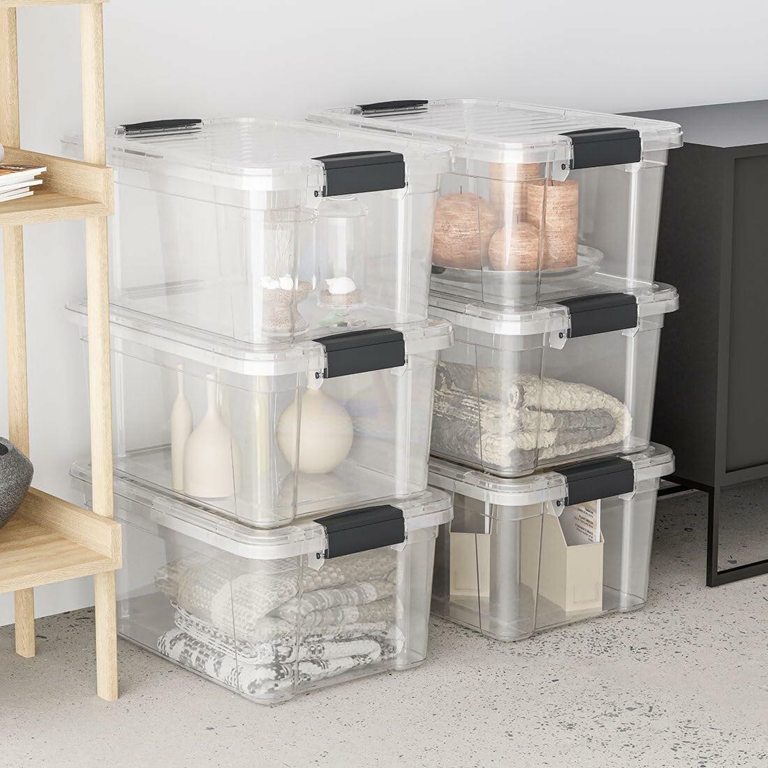 Superio 2.3 Qt Clear Plastic Storage Bin with Lid BPA Free X-Small