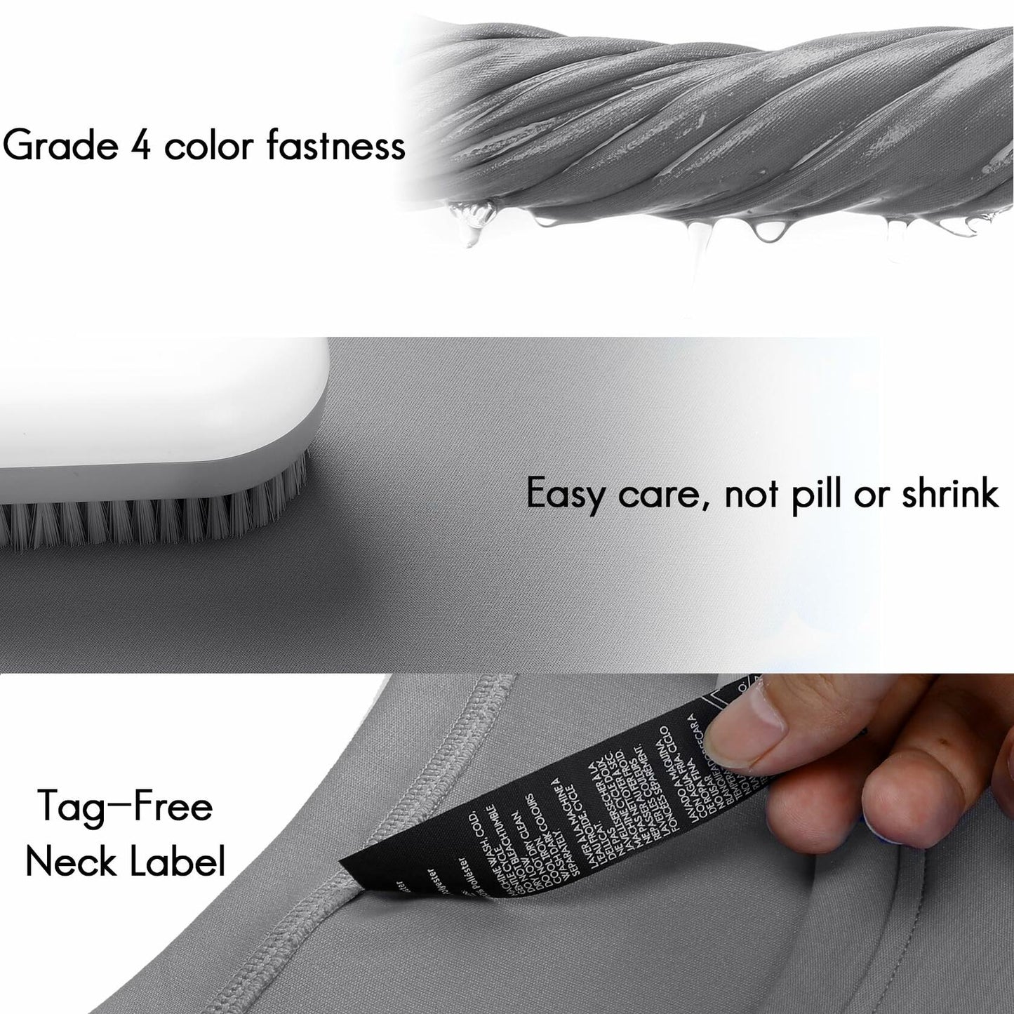 Haimont Men's Quick Dry Athletic Running Shirt UPF 50+ Steel Size L