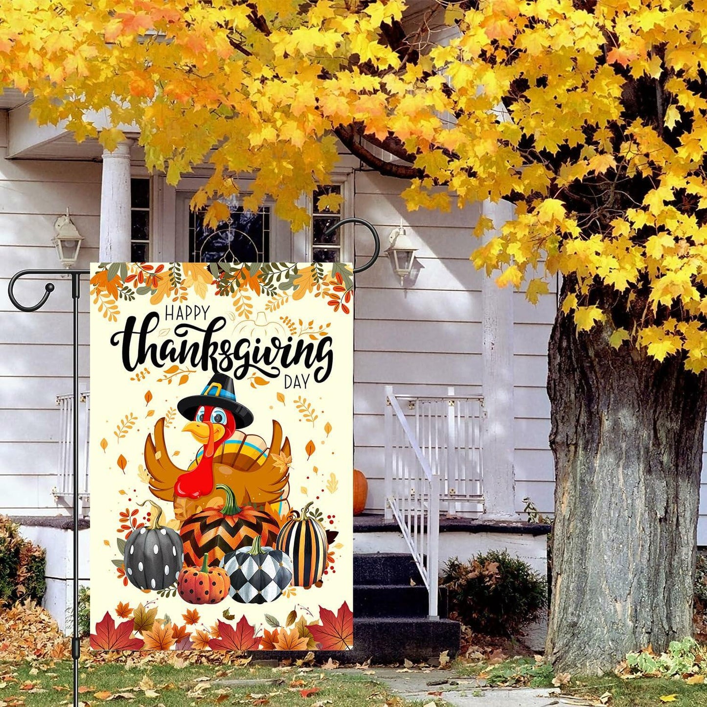 4SEASONS POD Holiday Garden Flags Set of 3 12x18 Double Sided Halloween Xmas