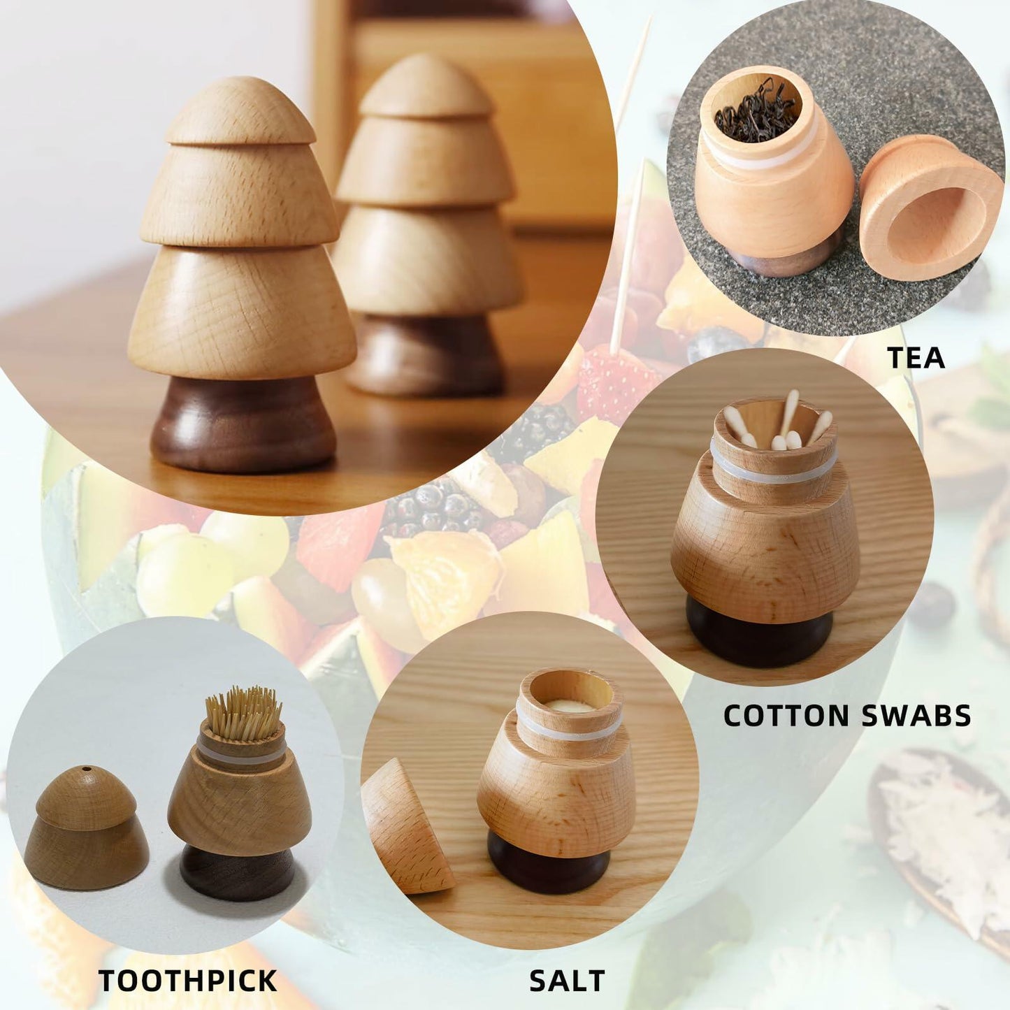 Cute Mushroom Toothpick Holder with 390 Toothpicks Cactus Dispenser Decor