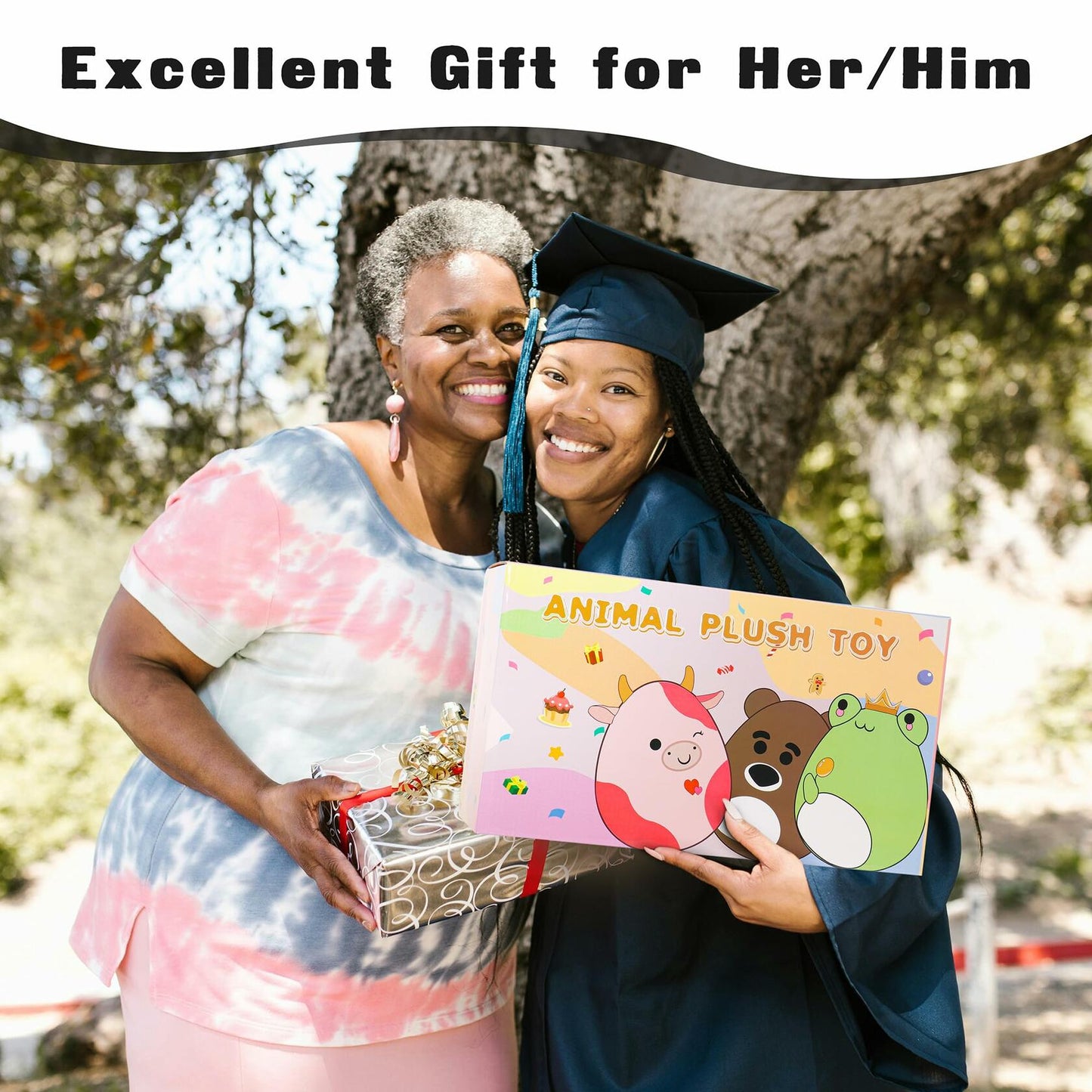 OurHonor Graduation Plush Owl Stuffed Animal Gray Soft Pillow Toy 7in