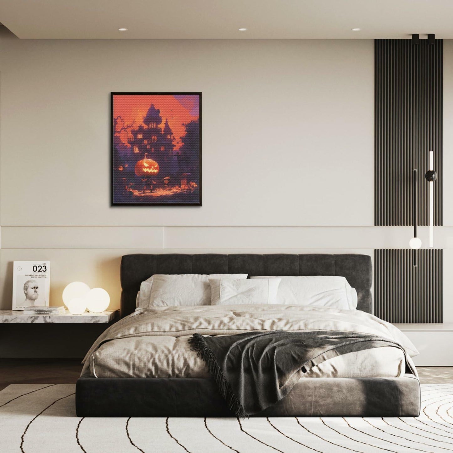 Bilowk Halloween Diamond Painting Kit Jack and Sally 12x16 inch Retro