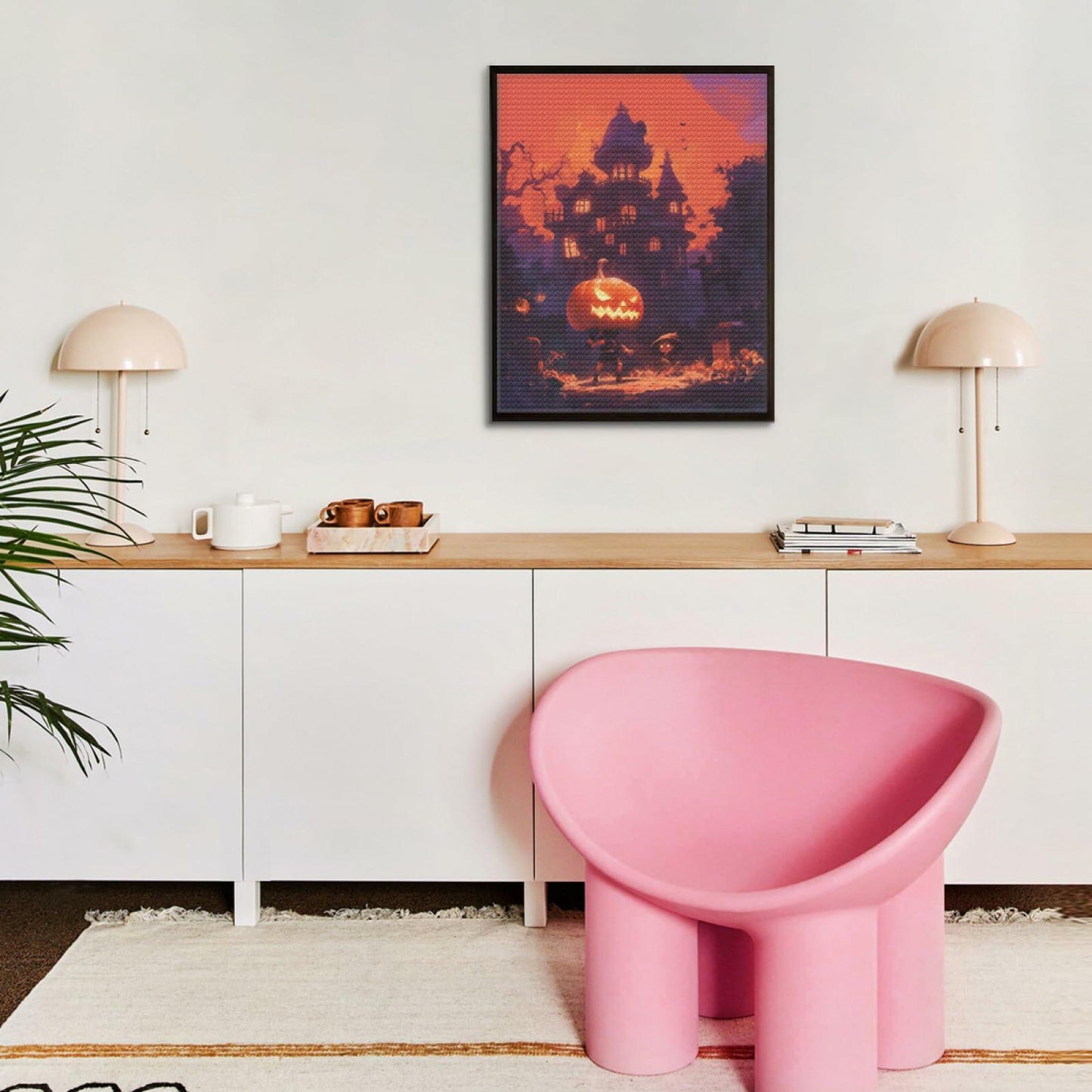 Bilowk Halloween Diamond Painting Kit Jack and Sally 12x16 inch Retro