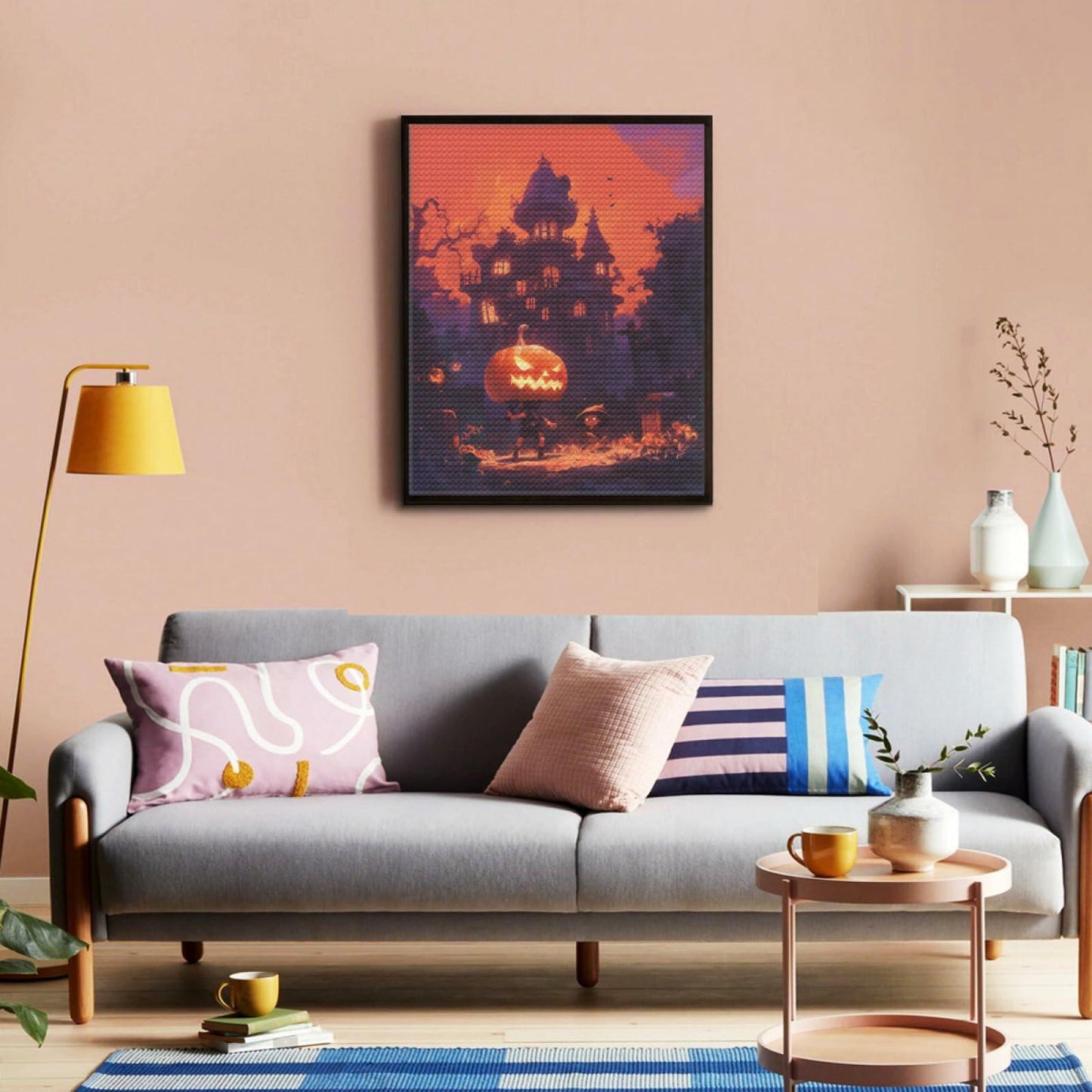 Bilowk Halloween Diamond Painting Kit Jack and Sally 12x16 inch Retro