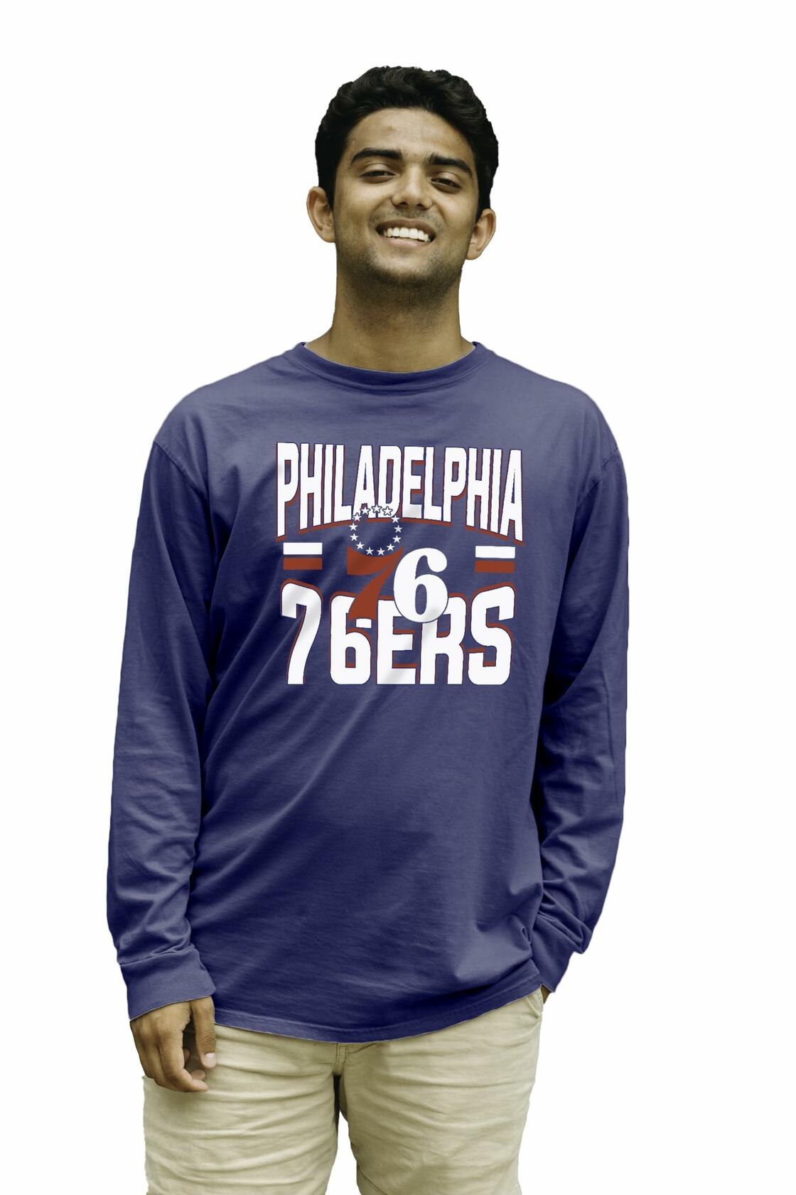 Philadelphia 76ers NBA Officially Licensed Long Sleeve T-Shirt Team Color Size S