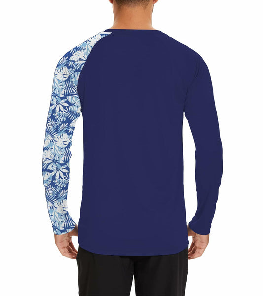 TZDNI Mens Rash Guard Long Sleeve UPF 50+ Quick Dry Sun Shirt Size S