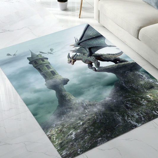 Large Area Rug Carpet Washable 5'x6' Indoor Polar Bear Home Decor