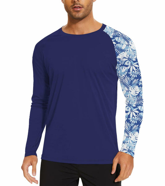 TZDNI Mens Rash Guard Long Sleeve UPF 50+ Quick Dry Sun Shirt Size S