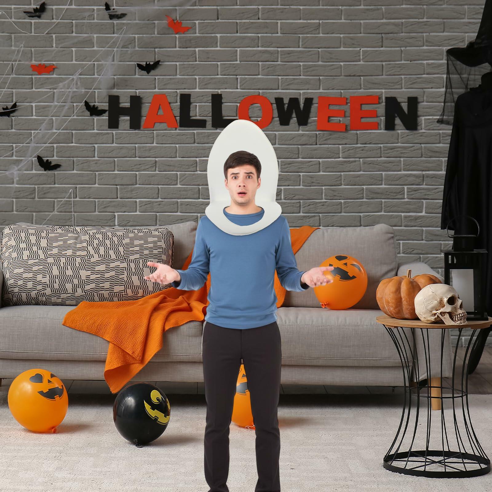 Yahenda Halloween Toilet Cosplay Costume Pullover Sponge Seat Cover White