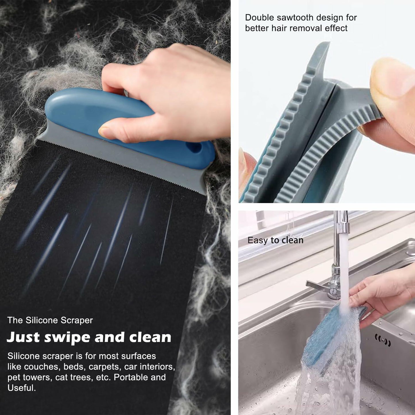 airbee Pet Hair Remover 3-Pack Lint Shaver Cleaner Fur Removal Tool