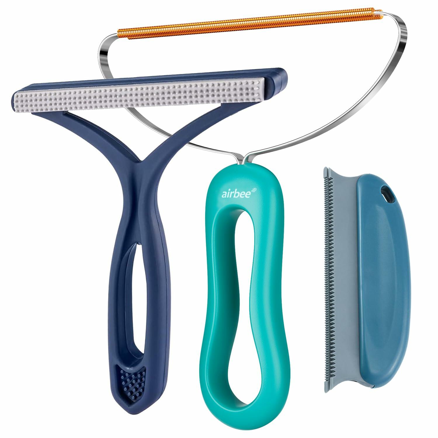 airbee Pet Hair Remover 3-Pack Lint Shaver Cleaner Fur Removal Tool