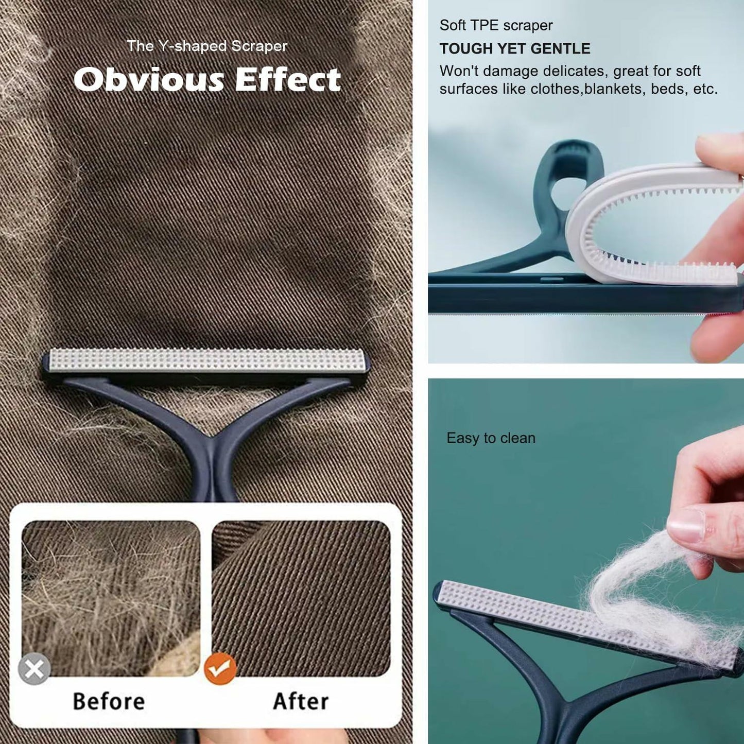 airbee Pet Hair Remover 3-Pack Lint Shaver Cleaner Fur Removal Tool