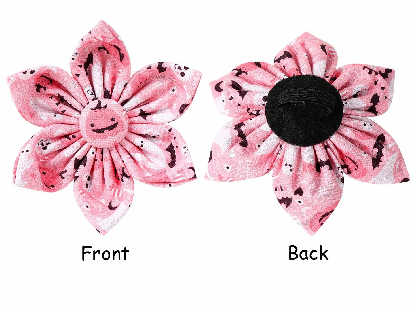 Lionet Paws Halloween Dog Collar Pink Cotton Adjustable Small Size