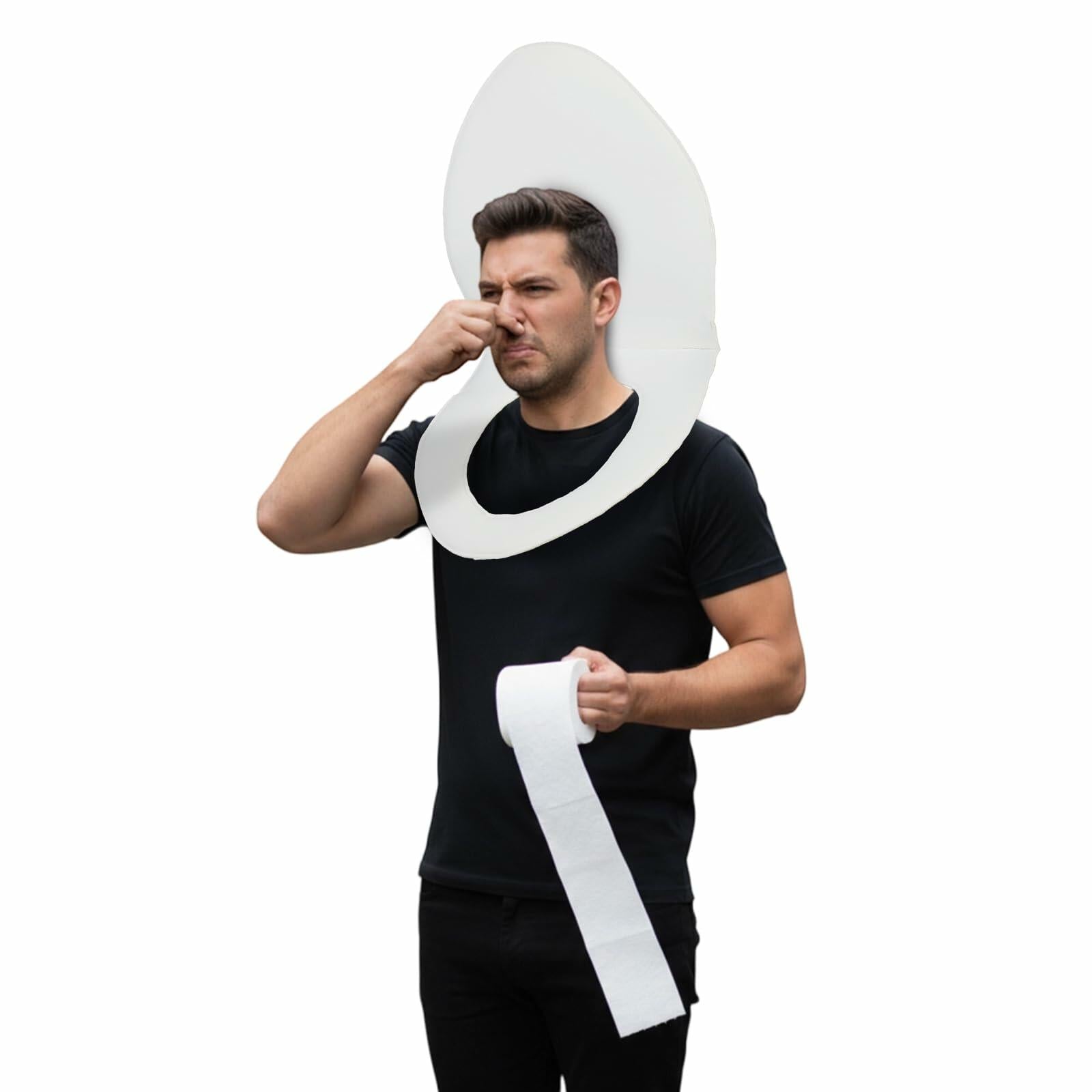 Yahenda Halloween Toilet Cosplay Costume Pullover Sponge Seat Cover White