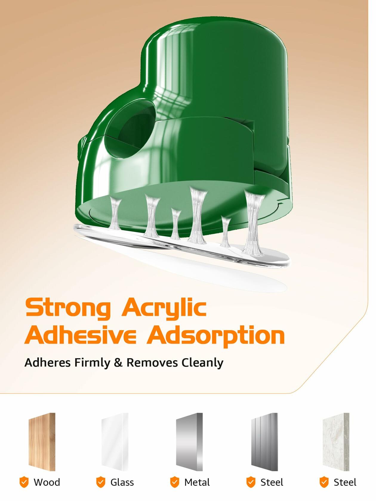 gliship 6 Pack Magnetic Cable Clips Adjustable Cord Holder Green