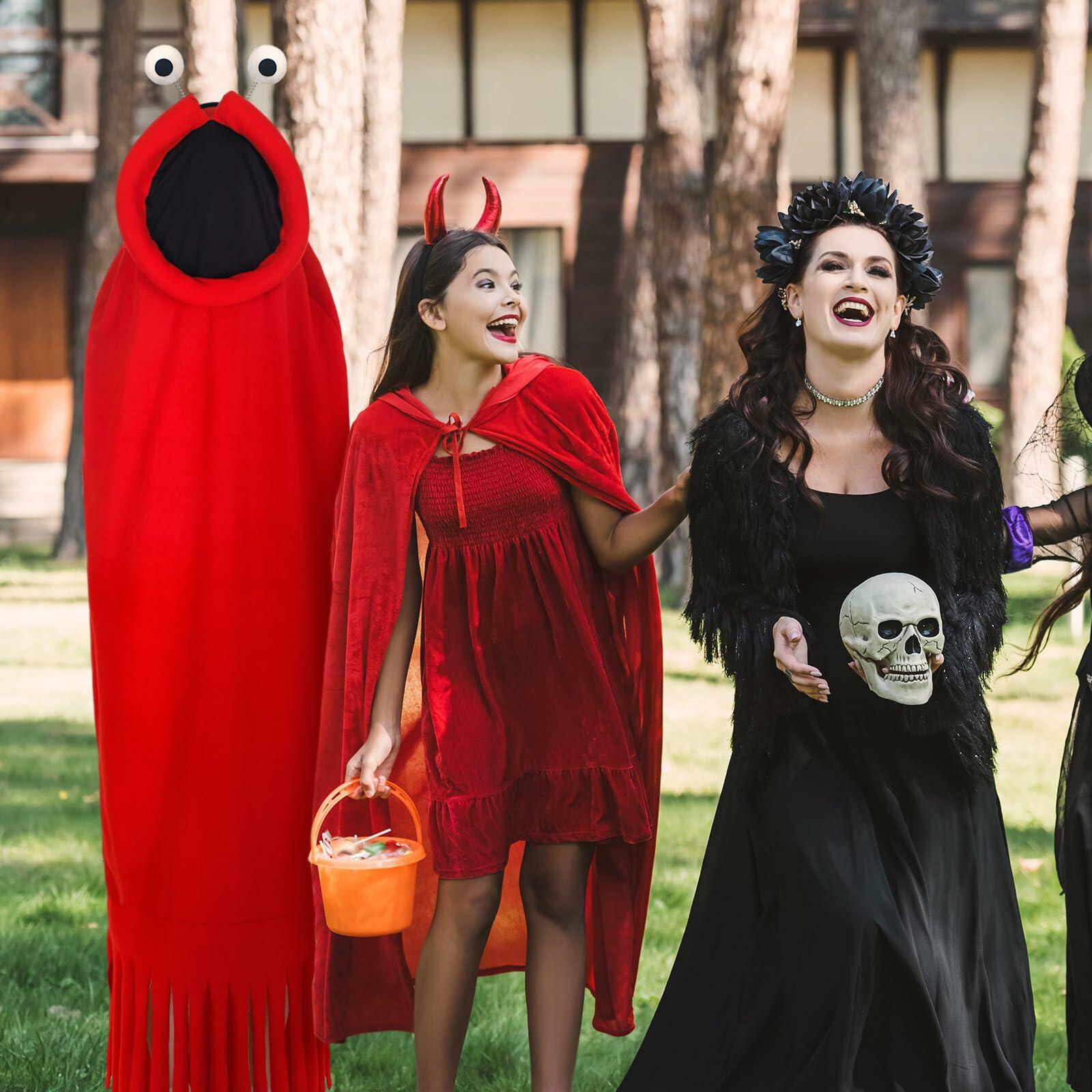 Breathffy Halloween Costume Set Red Cloak & Big-Eyed Headband Unisex