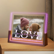JXJRJ 6x8 Acrylic Heart LED Photo Frame Rustic Style Color 3