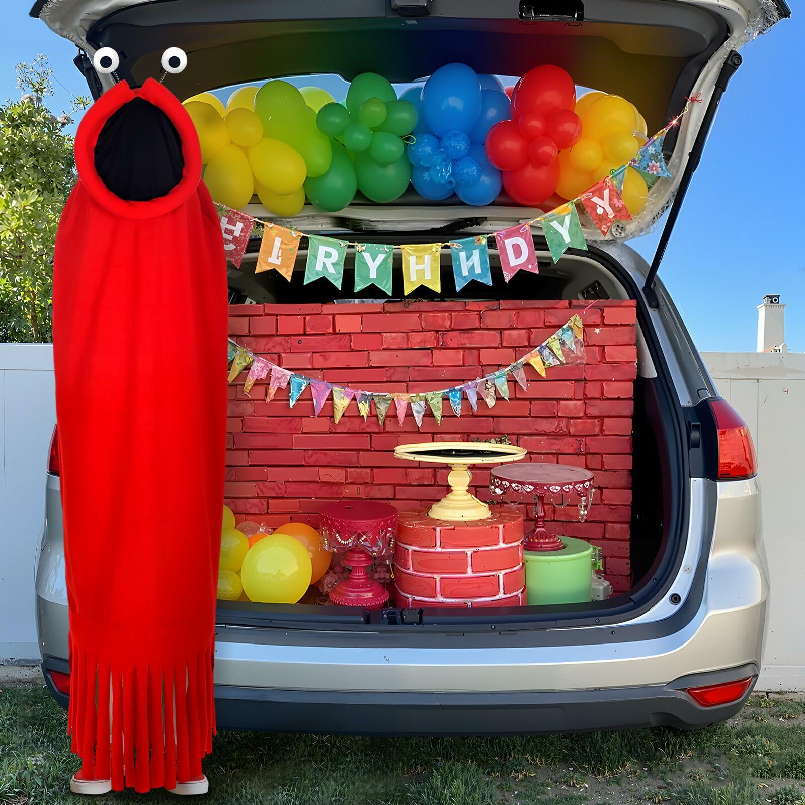 Breathffy Halloween Costume Set Red Cloak & Big-Eyed Headband Unisex