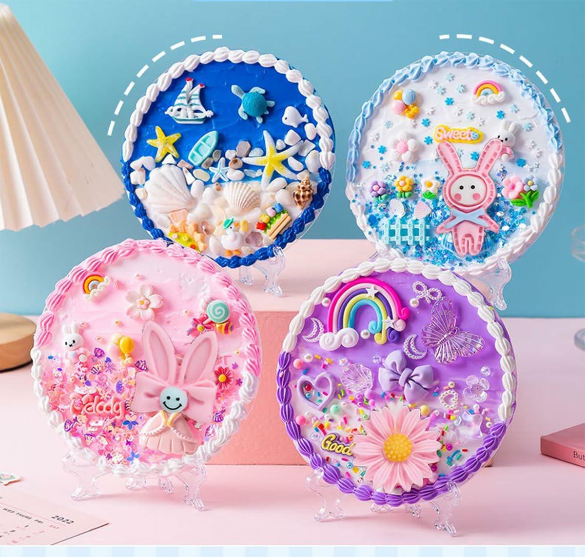 COOSLIM 10pcs Resin Slime Charms Mixed Candy Sweets Flatback Beads Set